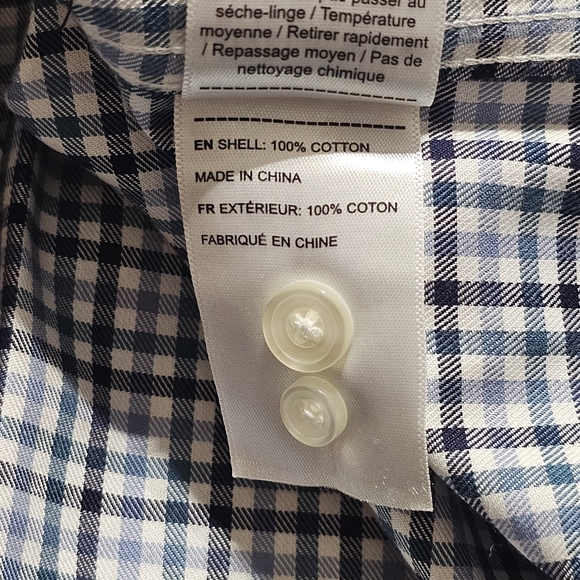 UNTUCKit Alberto WF Mens Medium Dress Shirt Button Up Checkered Long Sleeve Blue - Picture 12 of 12